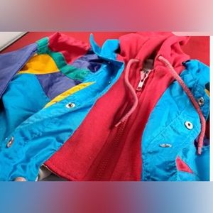 Vintage 90s “Sassy Kids” color block hoodie windbreaker 🤩